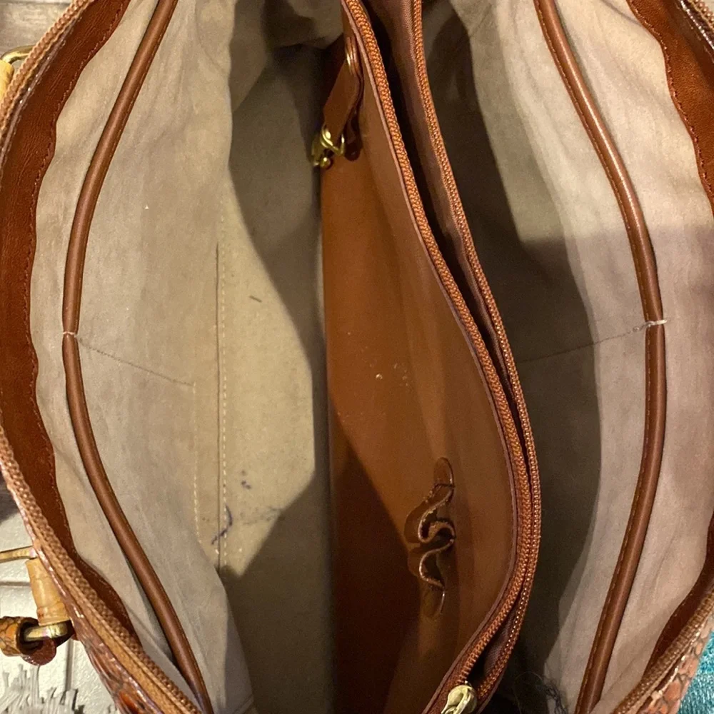 Brahmin satchel crossbody embossed croc handbag